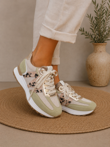 Baskets vertes léopard 49€